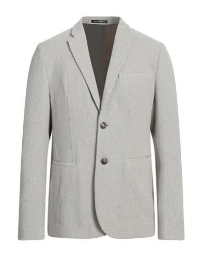 Emporio Armani Man Blazer Light Grey Size 40 Viscose, Polyamide, Cotton, Elastane