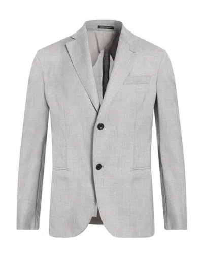 Emporio Armani Man Suit Jacket Light Grey Size 46 Virgin Wool In Grey
