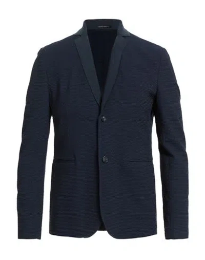 Emporio Armani Man Blazer Midnight Blue Size 38 Polyamide, Cotton, Elastane