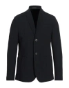 Emporio Armani Single-breasted Jacket In Nylon Seersucker In Blue