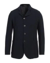 Emporio Armani Patterned-jacquard Jersey Jacket In Blue