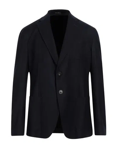 Emporio Armani Man Blazer Midnight Blue Size 42 Virgin Wool In Blue