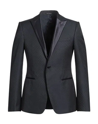 Emporio Armani Man Blazer Midnight Blue Size 38 Polyester, Wool