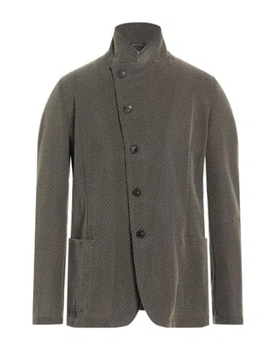 Emporio Armani Man Blazer Military Green Size 46 Polyester, Elastane, Polyamide In Green