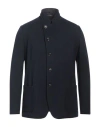 Emporio Armani Patterned-jacquard Jersey Jacket In Navy Blue
