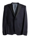 Emporio Armani Man Blazer Navy Size 46 Virgin Wool, Viscose, Elastane In Blue