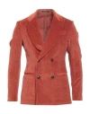 Emporio Armani Man Blazer Rust Size 46 Cotton, Modal, Elastane In Red