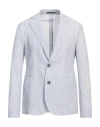 Emporio Armani Man Blazer Sky Blue Size 48 Cotton, Polyamide, Elastane In Blue