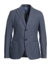 Emporio Armani Man Blazer Slate Blue Size 46 Virgin Wool, Lyocell In Blue