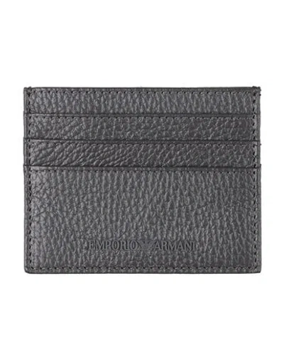 Emporio Armani Man Cardholder Midnight Blue Size - Leather In Gray