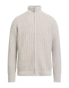 Emporio Armani Man Cardigan Beige Size L Wool, Polyamide In Gray