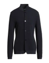 Emporio Armani Man Cardigan Midnight Blue Size 48 Viscose, Polyamide In Black