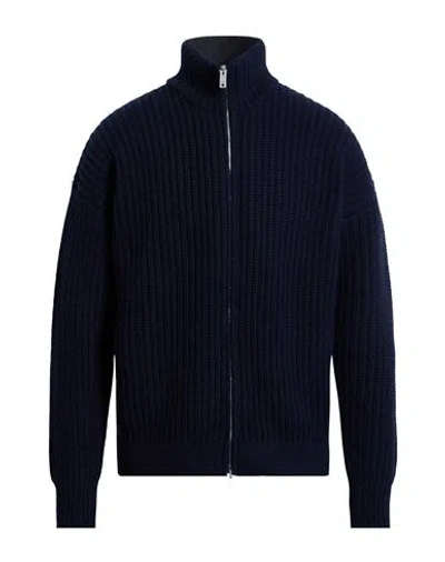 Emporio Armani Man Cardigan Midnight Blue Size L Wool, Polyamide