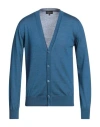 Emporio Armani Man Cardigan Navy Blue Size 40 Virgin Wool