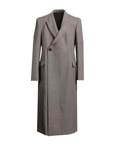 Emporio Armani Man Coat Brown Size 42 Virgin Wool In Gray
