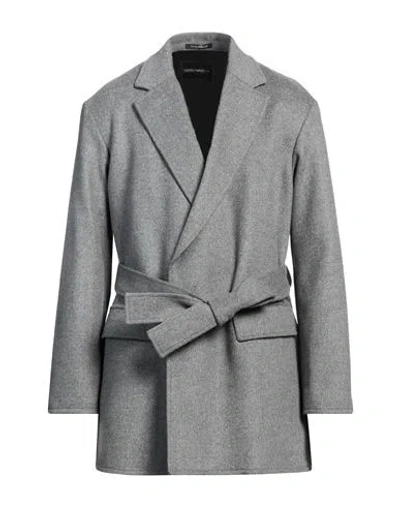 Emporio Armani Man Coat Grey Size 42 Virgin Wool, Polyester