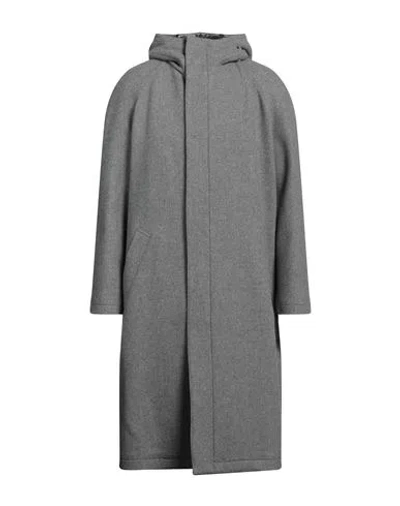 Emporio Armani Man Coat Grey Size 40 Wool, Polyamide, Cotton