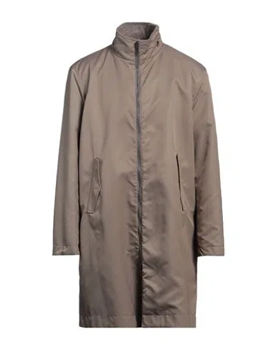 Emporio Armani Man Coat Khaki Size 48 Virgin Wool, Polyester In Beige