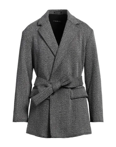 Emporio Armani Man Coat Lead Size 38 Virgin Wool, Cashmere, Polyamide, Elastane In Grey
