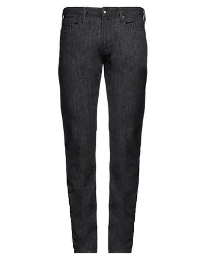 Emporio Armani Man Jeans Black Size 32w-34l Cotton, Elastane