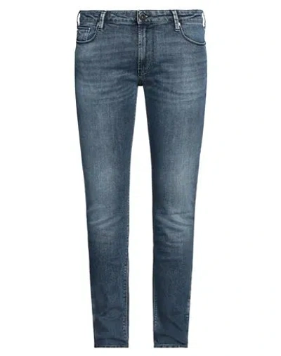 Emporio Armani Man Jeans Blue Size 34w-32l Cotton, Elastane