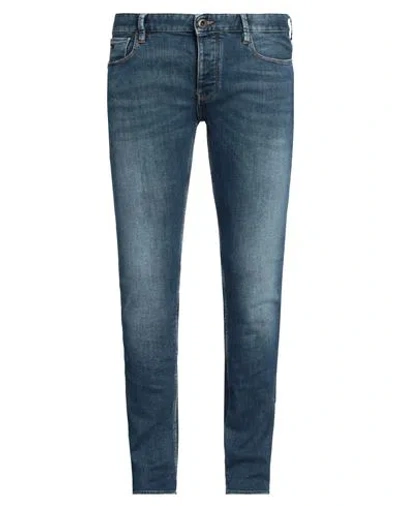 Emporio Armani Man Jeans Blue Size 32w-34l Cotton, Elastomultiester, Elastane