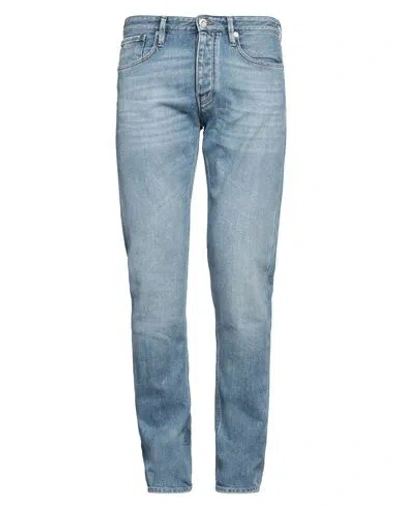 Emporio Armani Man Jeans Blue Size 34w-34l Cotton, Elastomultiester