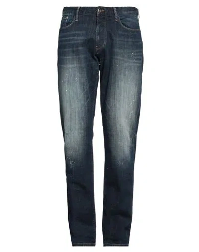 Emporio Armani Man Jeans Blue Size 32w-34l Cotton, Elastane