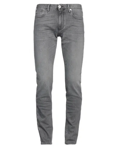 Emporio Armani Man Denim Pants Grey Size 32w-34l Cotton, Elastane