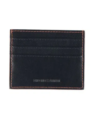 Emporio Armani Man Document Holder Midnight Blue Size - Cow Leather