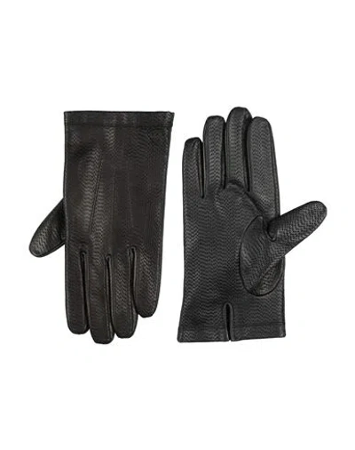 Emporio Armani Man Gloves Black Size Xl Lambskin