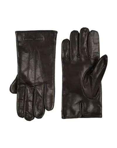Emporio Armani Man Gloves Dark Brown Size L Lambskin