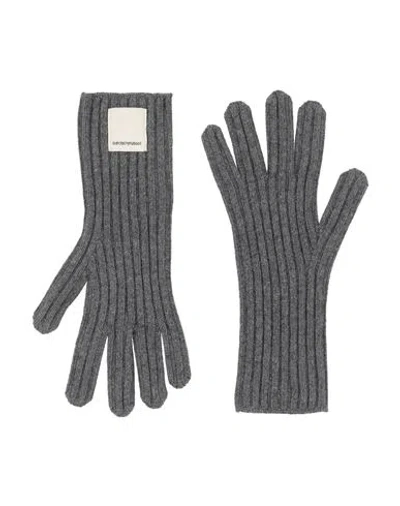 Emporio Armani Man Gloves Grey Size S/m Wool, Viscose, Polyamide, Cashmere In Gray