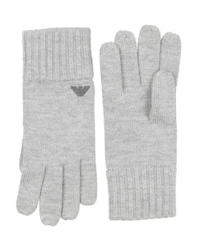 Emporio Armani Man Gloves Light Grey Size S/m Wool