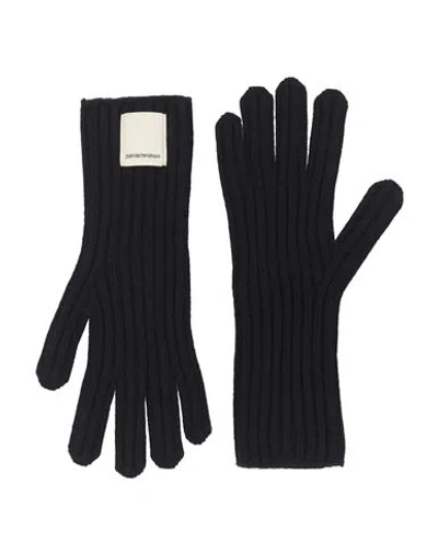 Emporio Armani Man Gloves Midnight Blue Size S/m Wool, Viscose, Polyamide, Cashmere