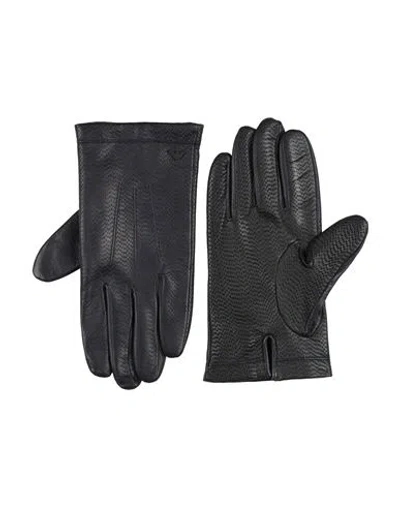 Emporio Armani Man Gloves Midnight Blue Size Xl Lambskin