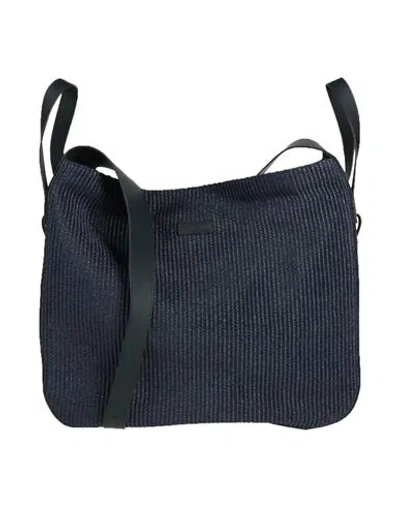 Emporio Armani Man Handbag Midnight Blue Size - Cotton, Polyamide