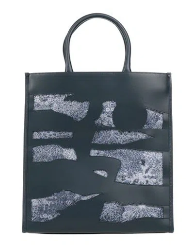 Emporio Armani Man Handbag Midnight Blue Size - Leather, Textile Fibers
