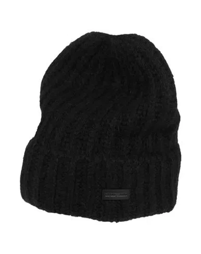 Emporio Armani Man Hat Black Size L Acrylic, Polyamide, Wool, Mohair Wool, Cow Leather