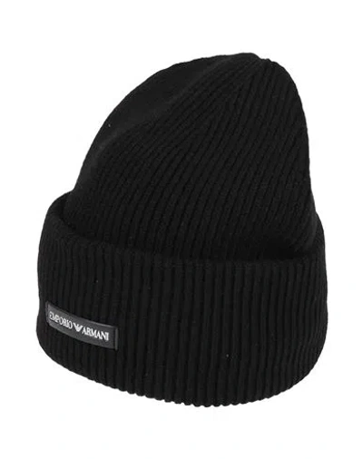 Emporio Armani Man Hat Black Size M Wool