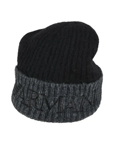 Emporio Armani Man Hat Black Size M/l Alpaca Wool, Polyamide