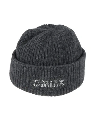 Emporio Armani Man Hat Charcoal Size S/m Wool, Polyamide In Gray
