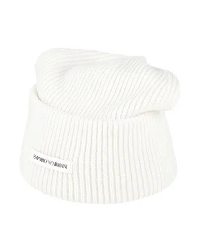 Emporio Armani Man Hat Cream Size L Wool In White