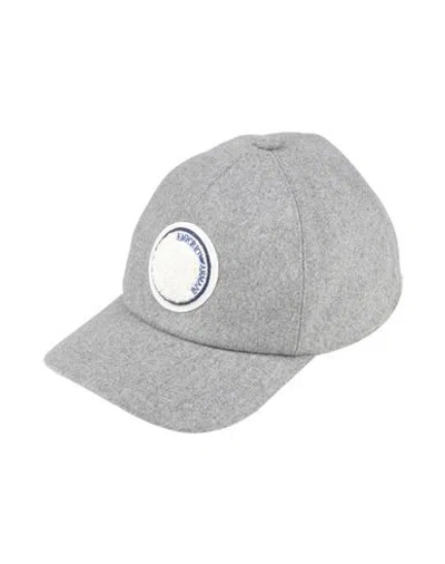 Emporio Armani Man Hat Grey Size L Wool, Polyamide In Gray