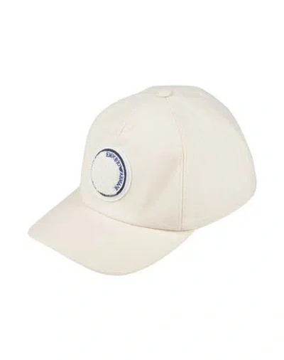 Emporio Armani Man Hat Ivory Size L Wool, Polyamide In White