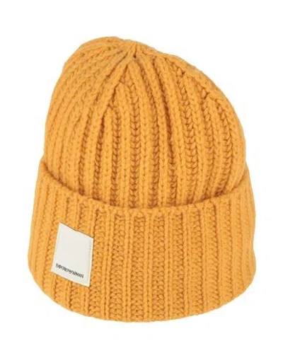 Emporio Armani Man Hat Marigold Size S/m Wool, Polyamide In Yellow