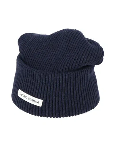 Emporio Armani Man Hat Midnight Blue Size L Wool