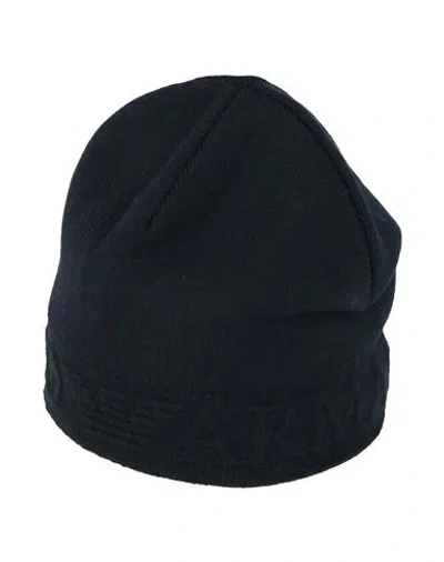Emporio Armani Man Hat Midnight Blue Size M Wool, Acrylic