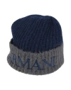 Emporio Armani Man Hat Midnight Blue Size M/l Alpaca Wool, Polyamide