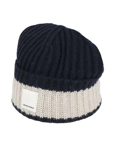 Emporio Armani Man Hat Midnight Blue Size S/m Wool, Polyamide